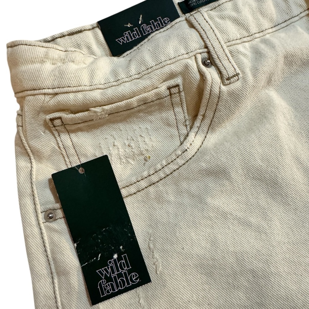 Wild Fable Off-White Button-Fly Jean Shorts - Picture 5 of 6